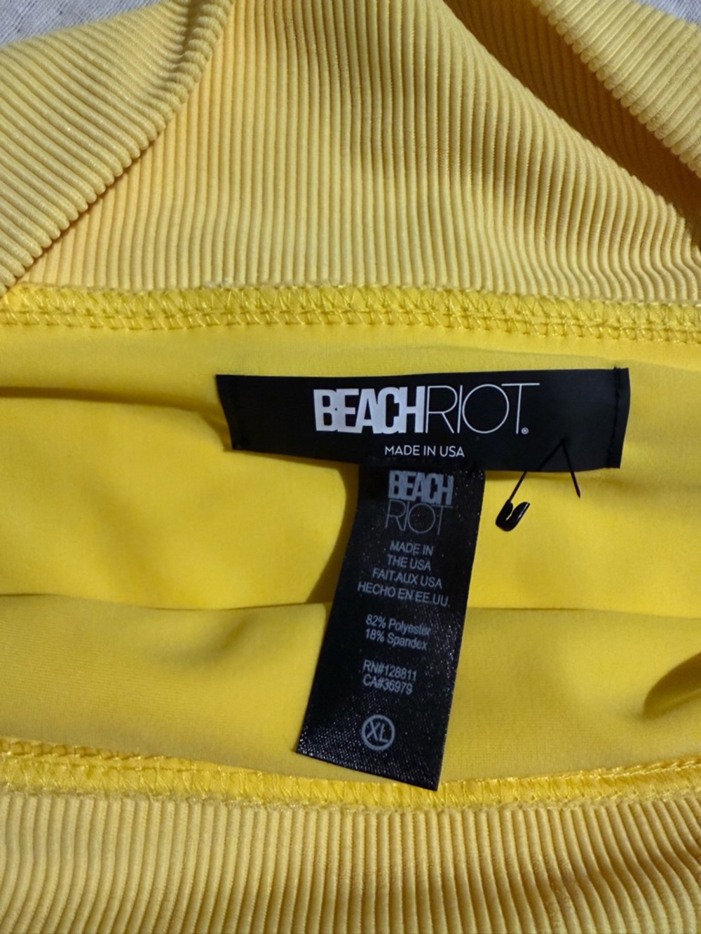 Sale 💥🛍 BEACH RIOT Yellow High-Waist Ribbed Bikini Set-SIZE: TOP M, BOTTOMS XL - Picture 4 of 4